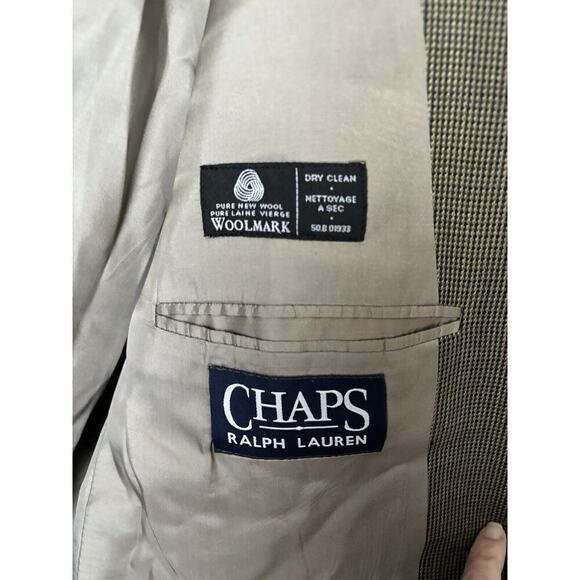 CHAPS by RALPH LAUREN Mens Brown‎ Wool Sport Coat Blazer Jacket SIZE 44R EUC - Picture 5 of 9